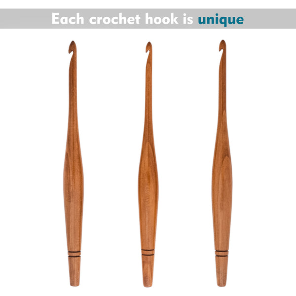 Ommi Ergonomic Handle Crochet Hooks | Handcrafted 7’’ Camwood Crochet Hook | Knitting Needle, Craft Yarn Weave | Best Gift!