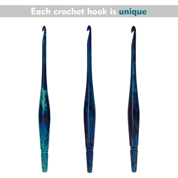 Ommi Ergonomic Handle Crochet Hooks | Handcrafted 7’’ Crochet Hook | Knitting Needle, Craft Yarn Weave | Best Gift!