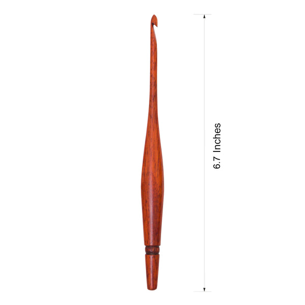 Ommi Ergonomic Handle Crochet Hooks | Handcrafted 6.7’’ Padauk Wood Crochet Hook | Knitting Needle, Craft Yarn Weave | Best Gift!