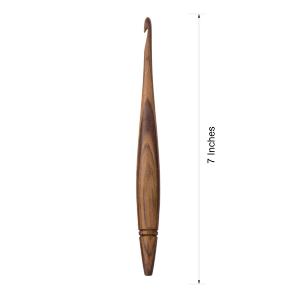 Ommi Ergonomic Handle Crochet Hooks | Handcrafted 7’’ Teak Wood Crochet Hook | Knitting Needle, Craft Yarn Weave | Best Gift!