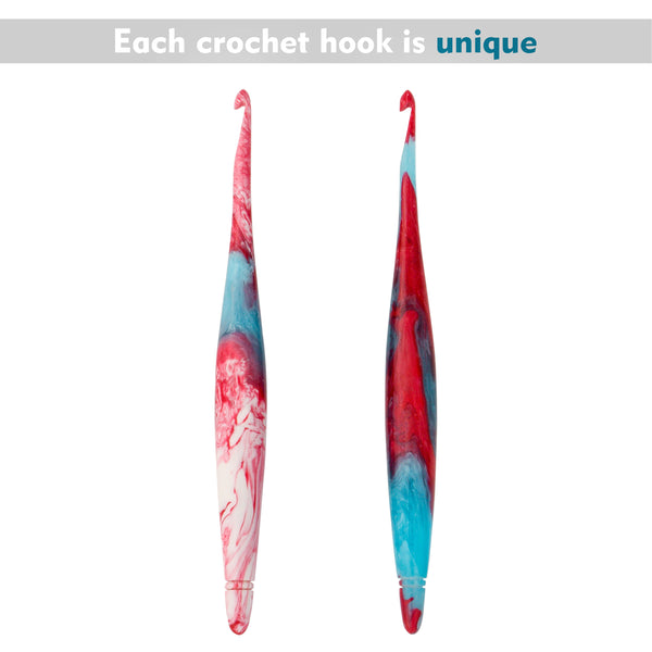 Ommi Ergonomic Handle Crochet Hooks | Handcrafted 6.5’’ Crochet Hook | Knitting Needle, Craft Yarn Weave | Best Gift!