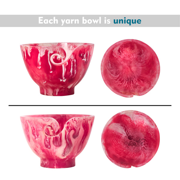 Ommi Handcrafted Resin Yarn Bowl, Knitting Resin Storage Bowl, Crochet Kit Organizer. (Pink)