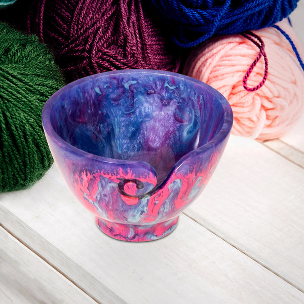 Ommi Handcrafted Resin Yarn Bowl, Knitting Resin Storage Bowl, Crochet Kit Organizer. (Purple)