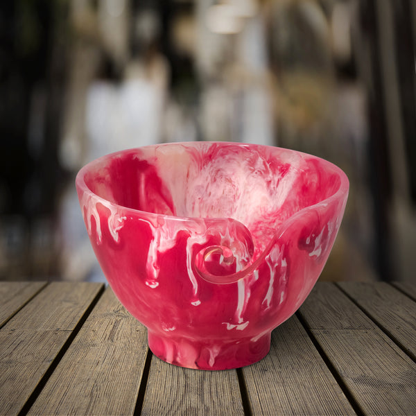 Ommi Handcrafted Resin Yarn Bowl, Knitting Resin Storage Bowl, Crochet Kit Organizer. (Pink)